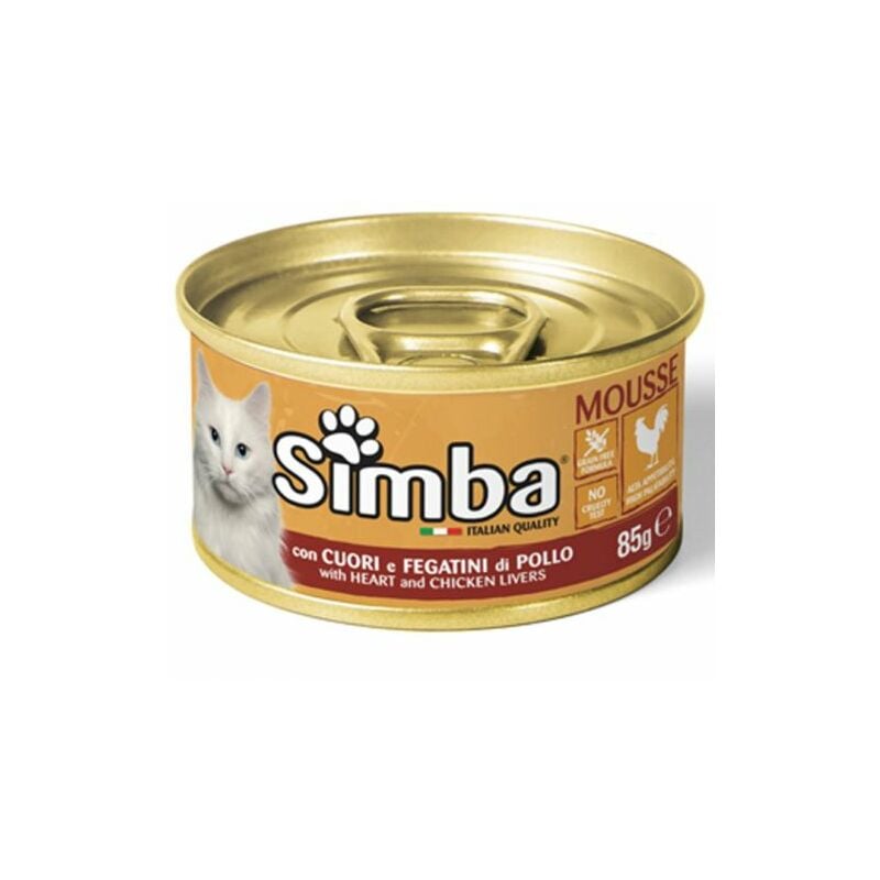 foto del prodotto cibo gatto monge simba 85 g cuori e fegatini pollo 24 pz