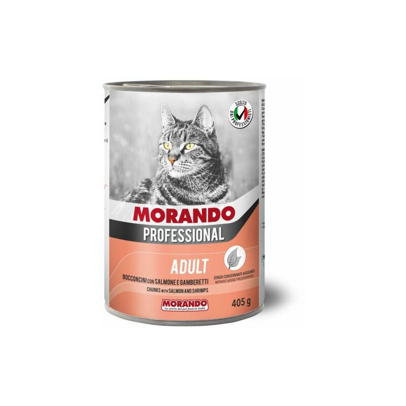 foto del prodotto cibo gatto morando latt 405 g bocconc gamb salm 24 pz