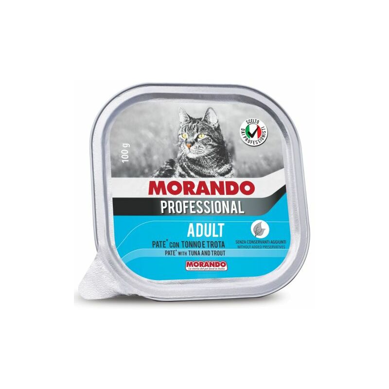 foto del prodotto cibo gatto morando vsc 100 g pate tonno e trota 32 pz