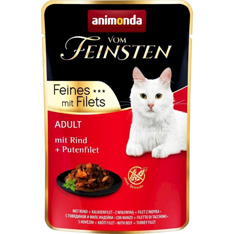foto del prodotto cibo per gatti animonda con filetto di manzo e tacchino 85 g