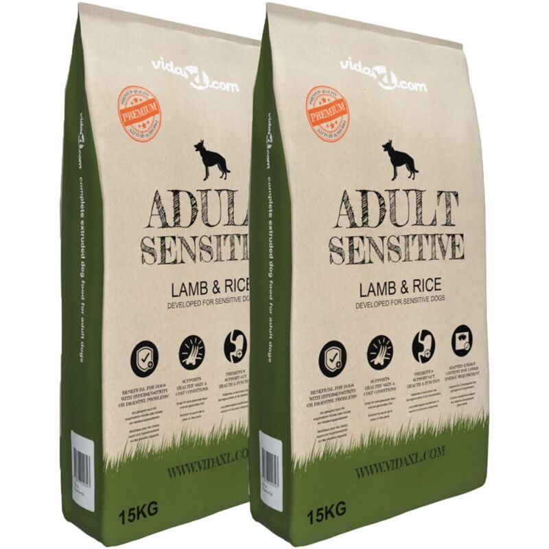 foto del prodotto cibo secco cani premium adult sensitive lamb rice 2pz 30kg vidaxl