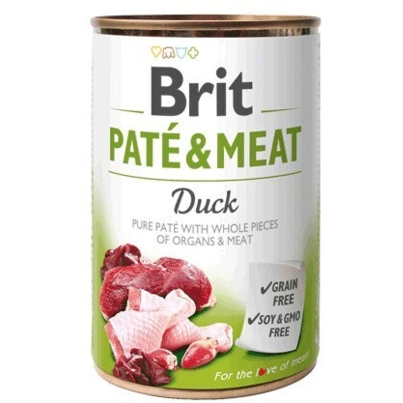 foto del prodotto cibo umido per cani brit con anatra - paté e carne 400 g