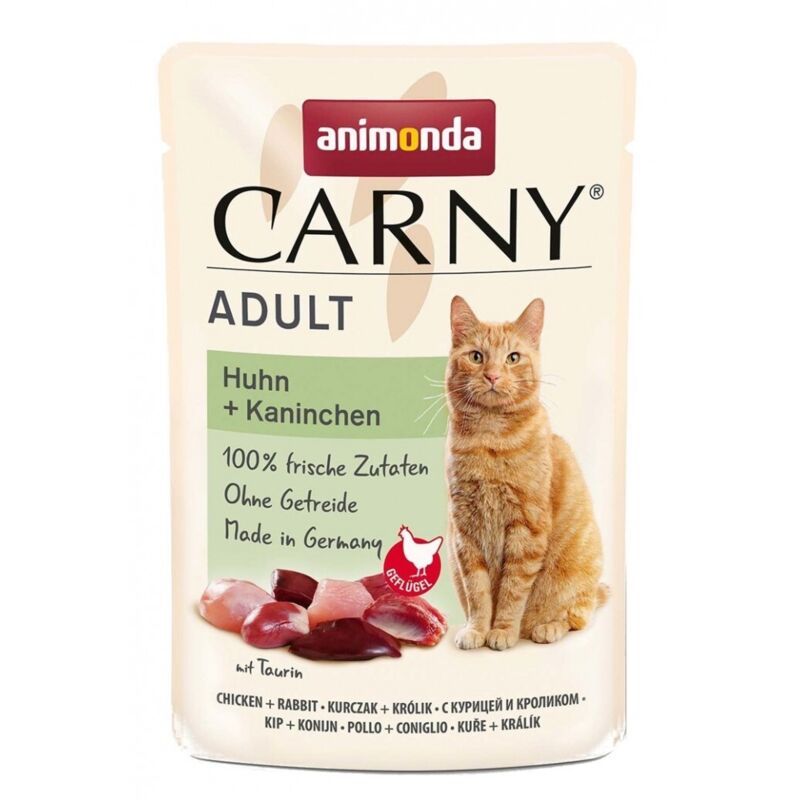 foto del prodotto cibo umido per gatti animonda carny - pollo e coniglio 85 g