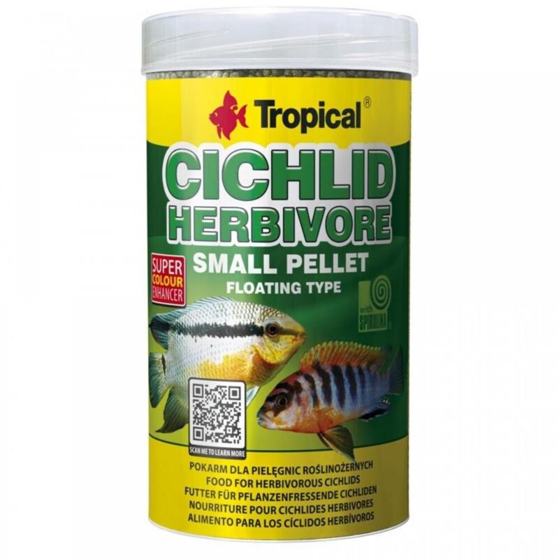 foto del prodotto cichlid herbivore small pellet alimentazione base per ciclidi erbivori formato 250 ml tropical