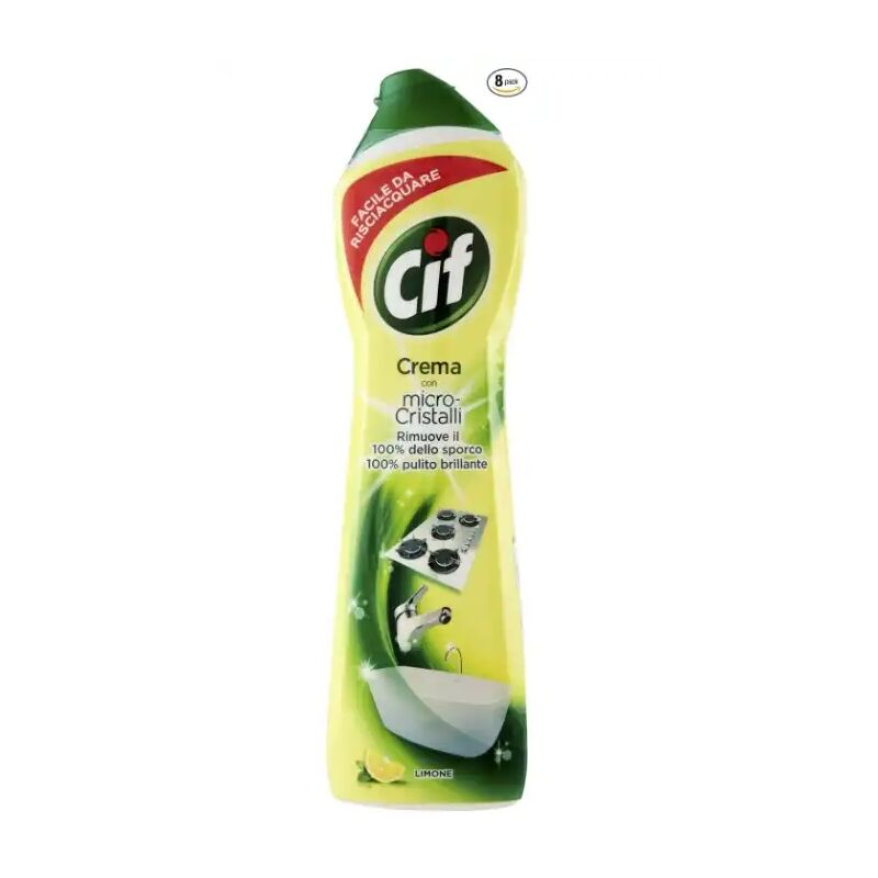 foto del prodotto cif 8 pezzi crema detergente per superfici dure a limone da 500ml x 8pz 617618