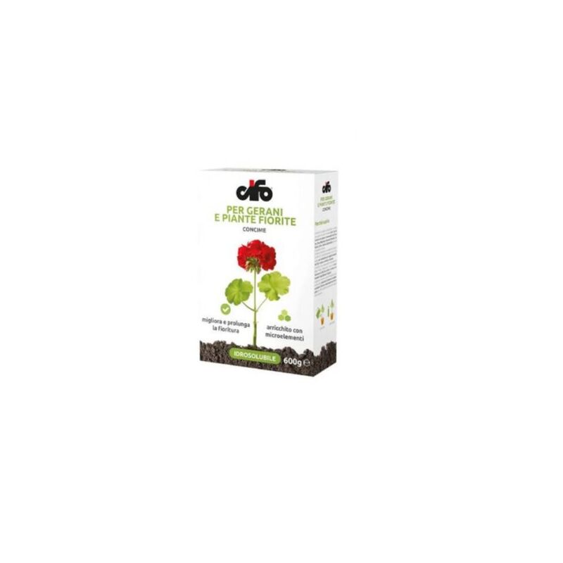 foto del prodotto cifo concime idrosolubile in polvere per gerani fiori giardino 600 gr 30294 