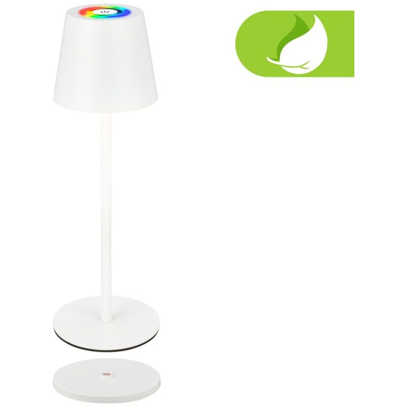 foto del prodotto cilano rgbw lampada da tavolo a batteria ip44, dimmerabile, stazione di ricarica, bianco briloner