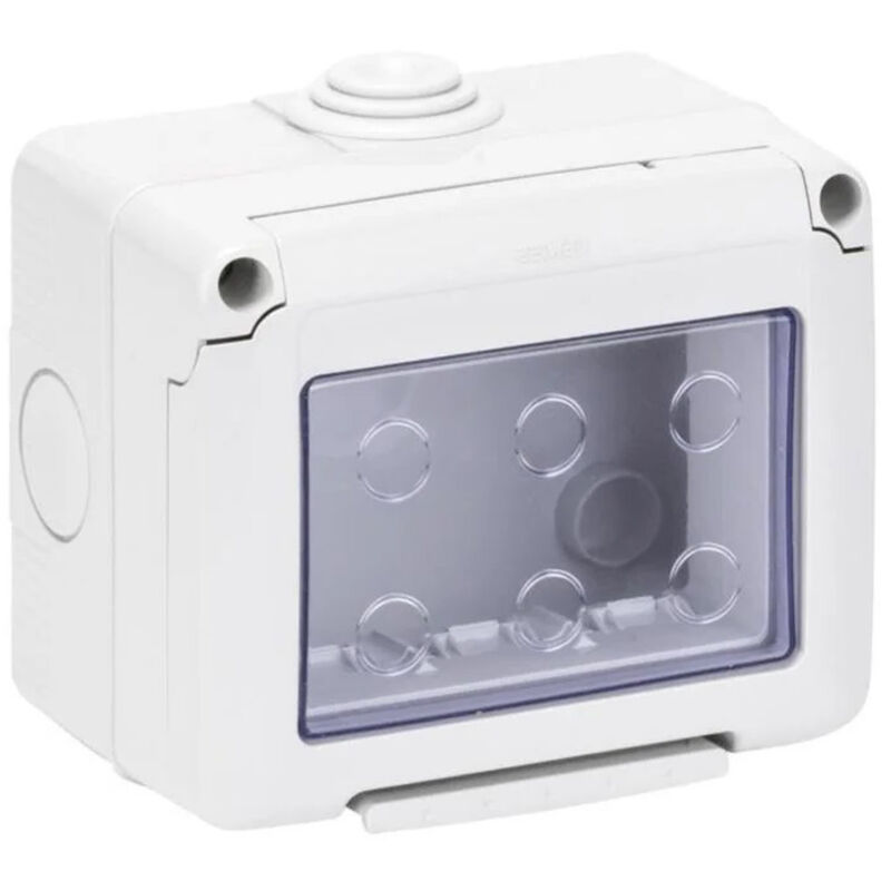 foto del prodotto cilia contenitore stagno parete bianco 3 posti scatola stagna fissaggio braccio c 3803