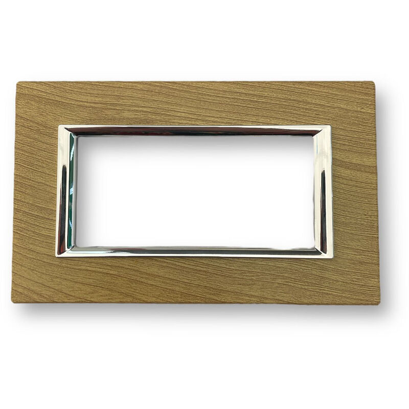 foto del prodotto cilia placca da parete 4 moduli compatibile matix placchetta effetto legno bambu c4804