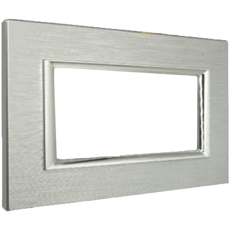foto del prodotto cilia placca interruttore 4 posti compatibile matix copripresa silver zigrato c4804slv