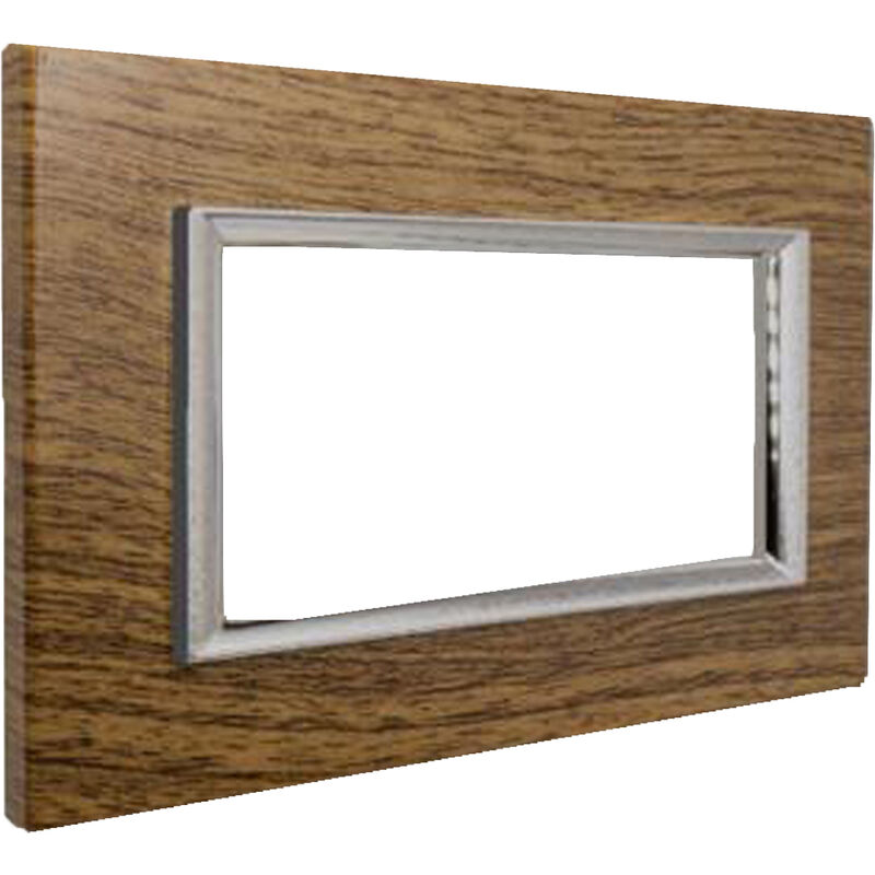 foto del prodotto cilia placca placchetta legno scuro compatibile matix 4 posti copripresa c4804 ltk