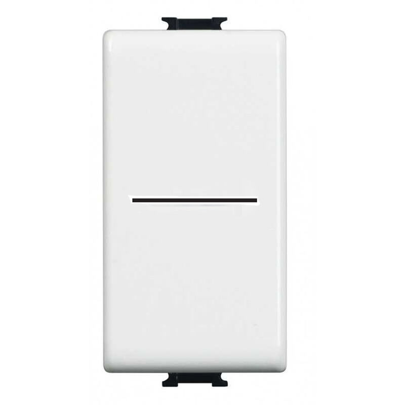 foto del prodotto cilia pulsante assiale modulo compatibile matix presa 10ax controllo luci casa bianco