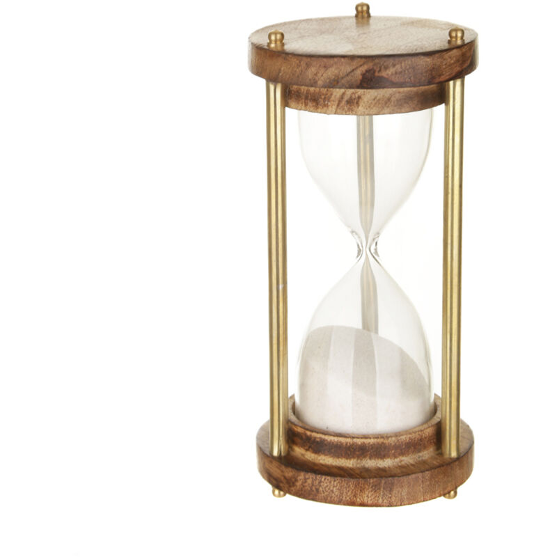 foto del prodotto cilindro a clessidra sarah h.16cm in legno di mango e vetro - atmosphera cr ateur d'int rieur