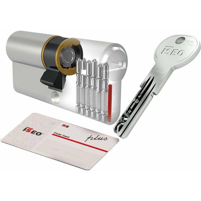 foto del prodotto cilindro a doppio profilo 5 chiavi punzonate 1 chiave cantiere lunghezza 90 mm mm 35x55 r6 plus