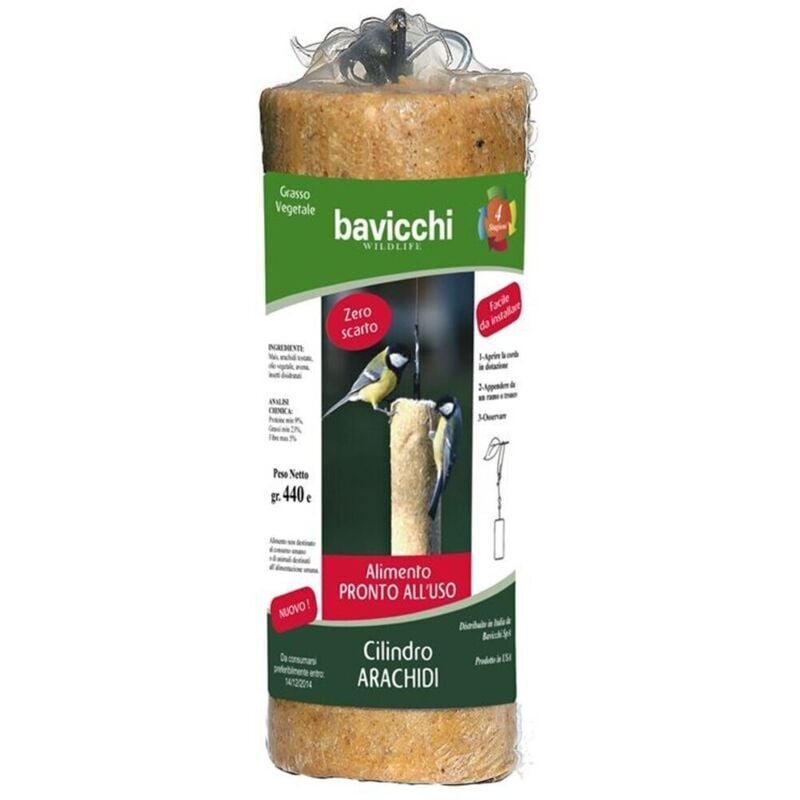 foto del prodotto cilindro arachidi uccelli selvatici pronto all'uso gr 400 bavicchi