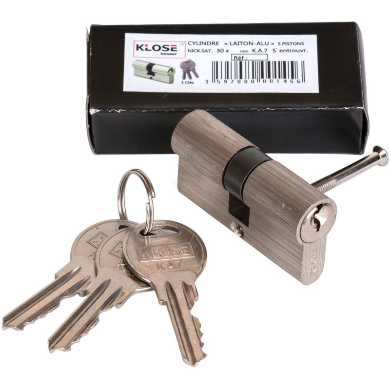 foto del prodotto cilindro chiave a cantiere klose besser in alluminio e ottone, chiavi varie 30x30mm