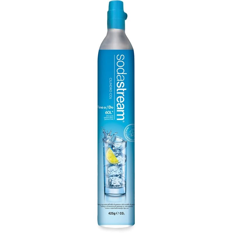 foto del prodotto cilindro co2 addizionale in licenza d uso, bombola co2 alimentare ad avvitamento, 7 x 7 x 37 centimetri sodastream