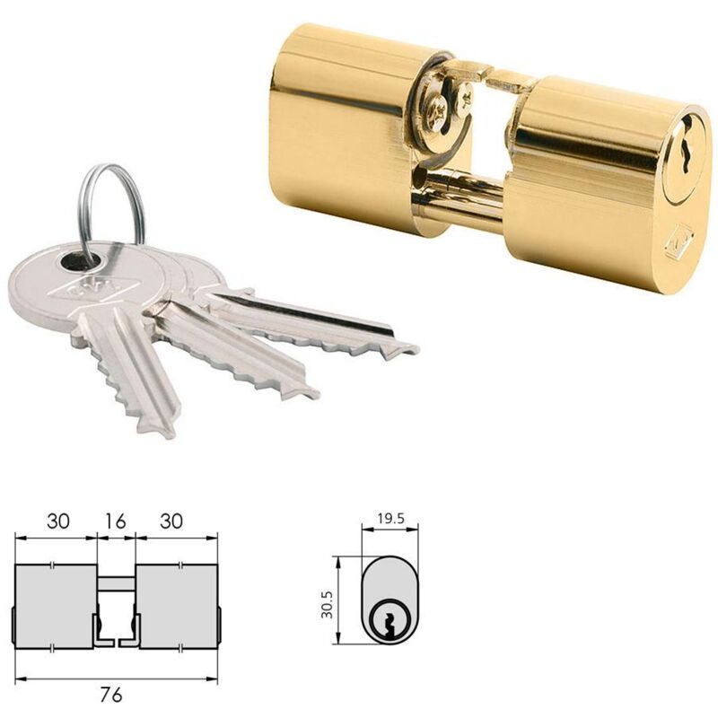 foto del prodotto cilindro cvl 5964 30x30 camme e aste ovali in ottone lucido doppio cilindro