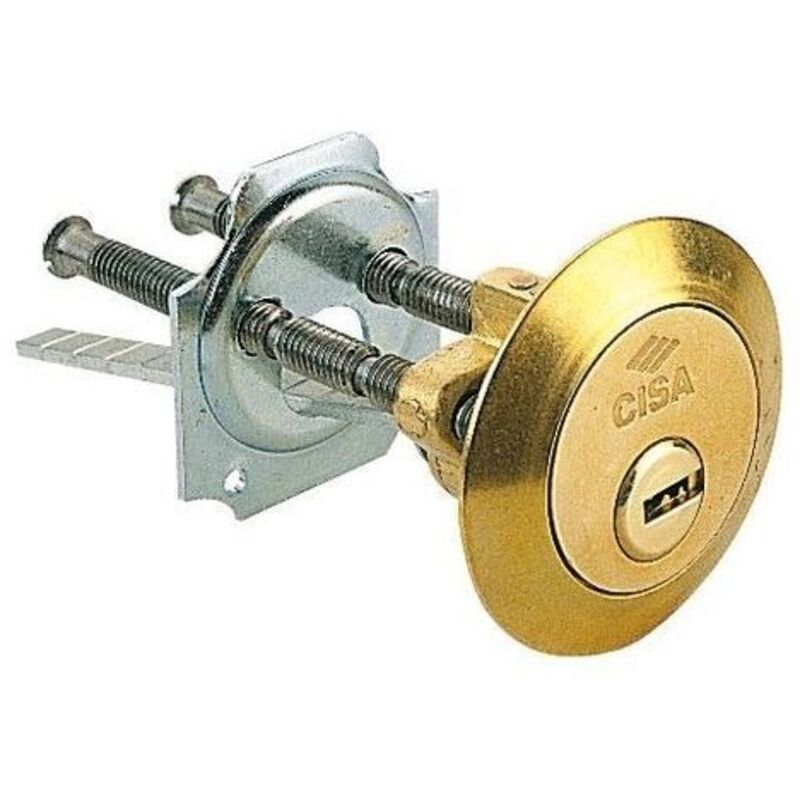 foto del prodotto cilindro da applicare tondo cisa art. 0a510.00 antitrapano finitura ottone lucido
