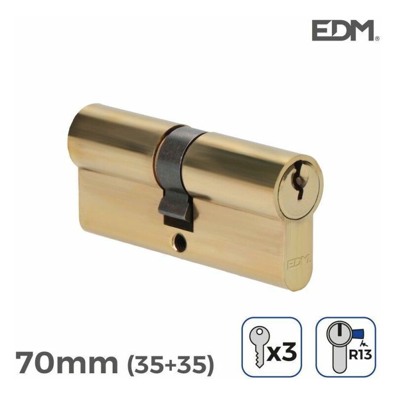 foto del prodotto cilindro edm 85185 r13 dorato ottone leva corta europeo
