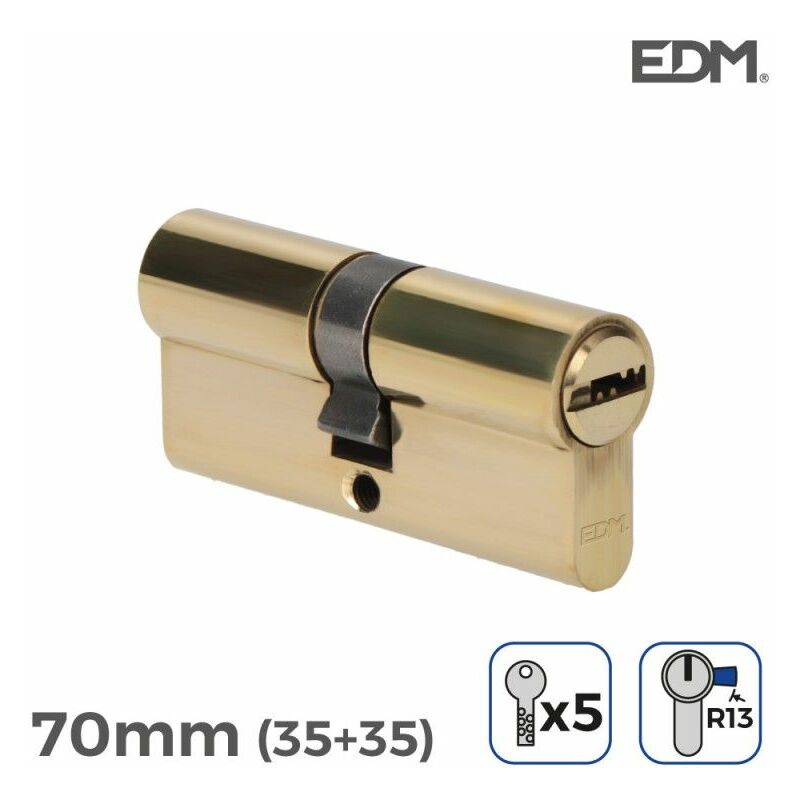 foto del prodotto cilindro edm 85189 r13 dorato ottone leva corta europeo