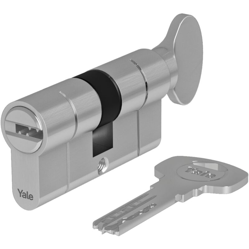 foto del prodotto cilindro euro profile serie 2100 brevettato manopola rotante 35 45 ck nichel satinato quantit blister 1 yale