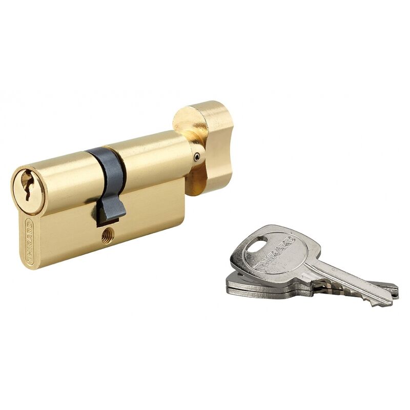 foto del prodotto cilindro europeo per serratura a pomolo, 40bx30mm, anti estrazione, ottone, 3 chiavi - thirard