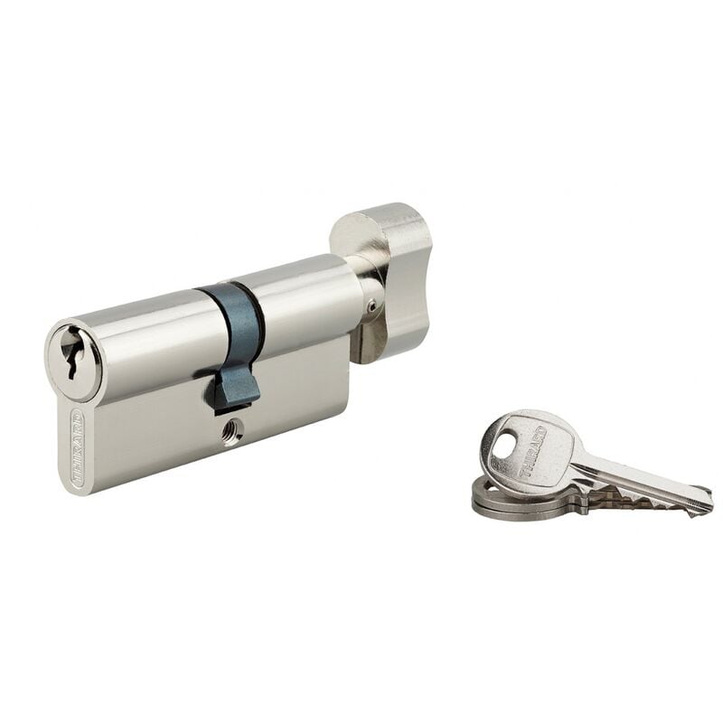 foto del prodotto cilindro europeo per serratura a pomolo sa 30bx35mm, antisfilamento, nichel, 3 chiavi - thirard