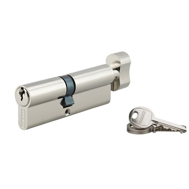 foto del prodotto cilindro europeo per serratura a pomolo sa 50bx40mm, anti estrazione, nichel, 3 chiavi - thirard