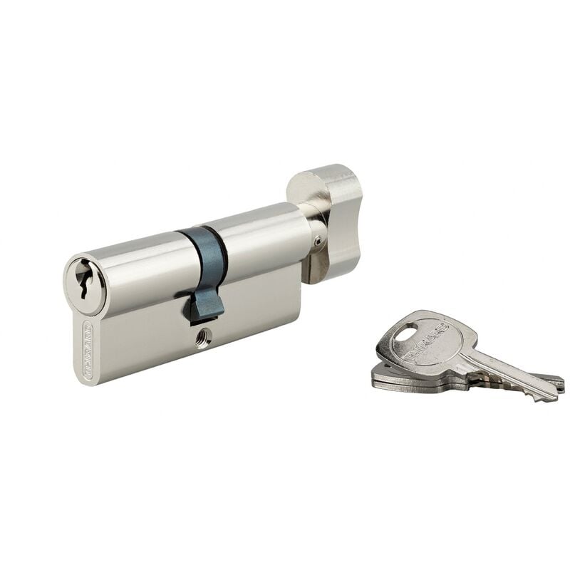 foto del prodotto cilindro europeo per serratura a pomolo std 30bx40mm, antisfilamento, nichel, 3 chiavi thirard