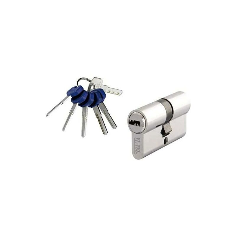 foto del prodotto cilindro europeo vi.tel. mm 120 40 80 con 5 chiavi piatte chiave da cantiere cromsat
