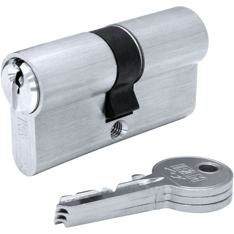 foto del prodotto cilindro f5s4040n nichel 80mm 40 40mm camma lunga 15mm. con 3 chiavi dentate. ifam