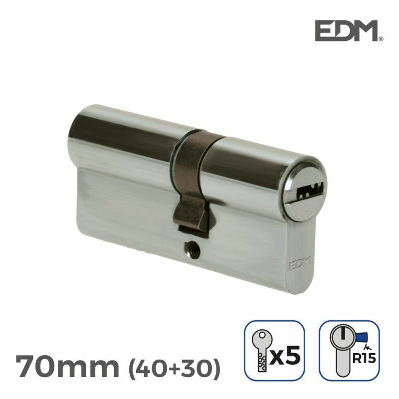foto del prodotto cilindro in nichel da 70 mm 40 30 mm camma lunga r15 con 5 chiavi di sicurezza incluse edm