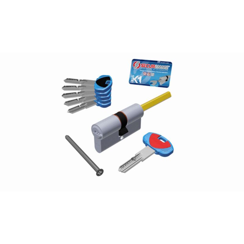 foto del prodotto cilindro k1 5ch 1c 30 30 cromo sat pomolo securemme