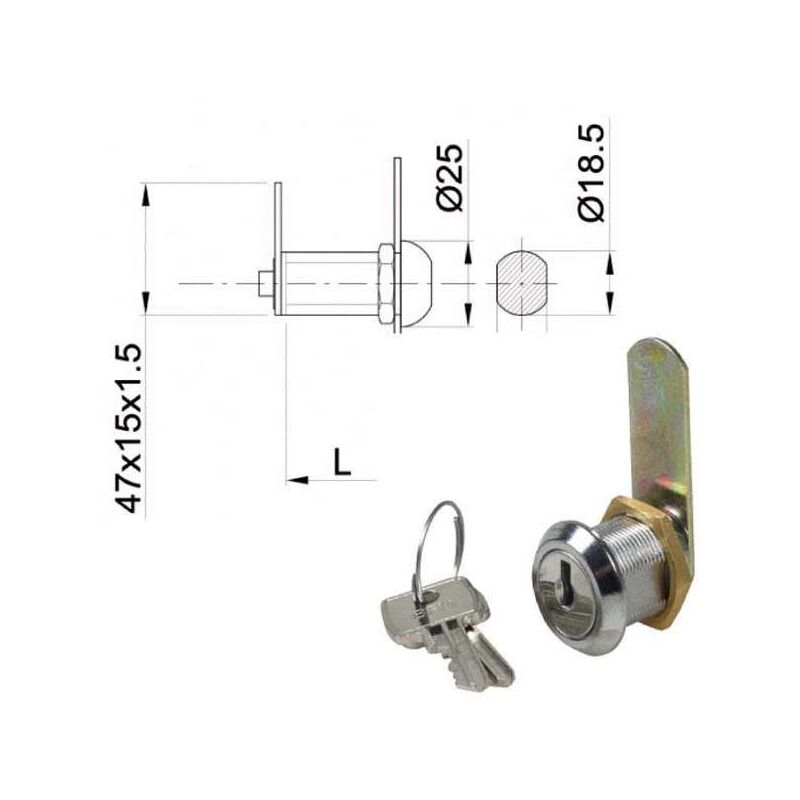 foto del prodotto cilindro levetta mm 25 ibfm