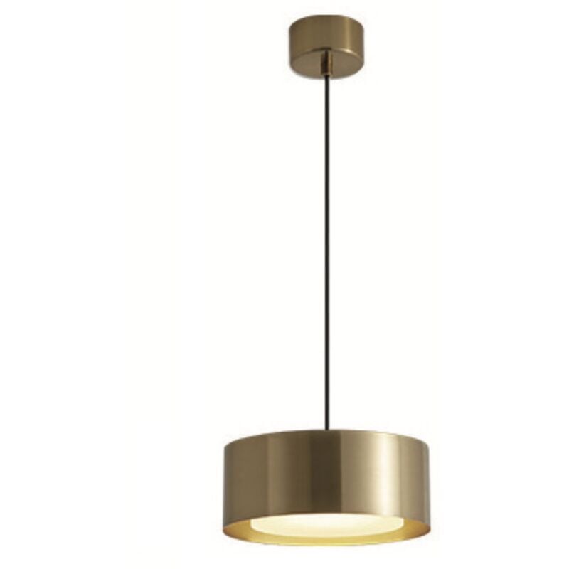 foto del prodotto cilindro p gold lampada a sospensione moderna a led in metallo ottone dorato