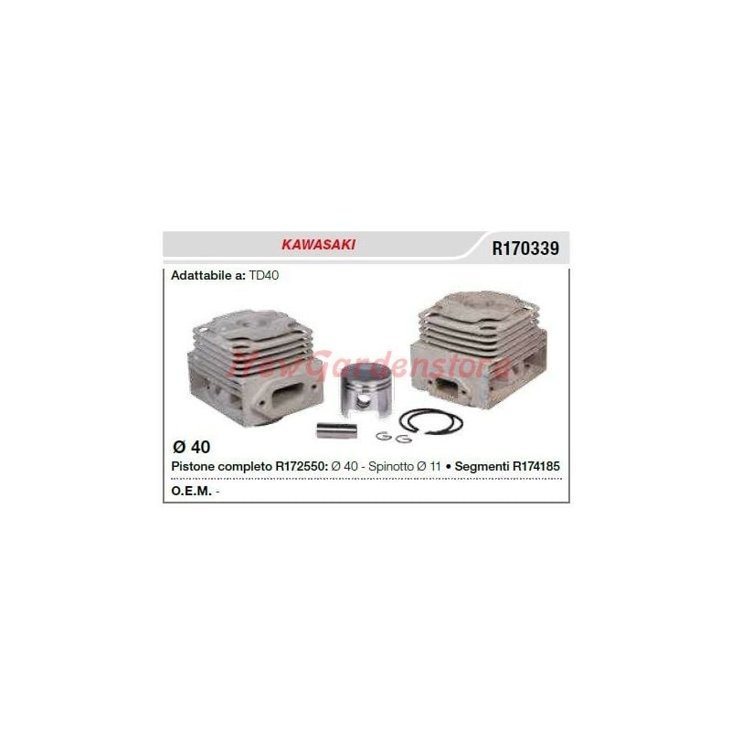 foto del prodotto cilindro pistone segmenti kawasaki decespugliatore td40 r170339