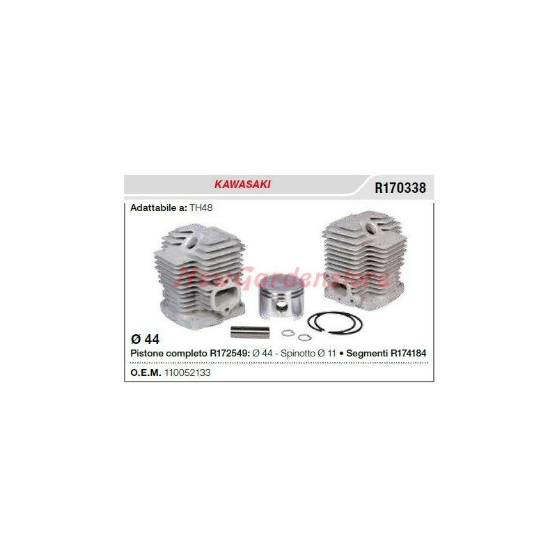 foto del prodotto cilindro pistone segmenti kawasaki decespugliatore th48 r170338