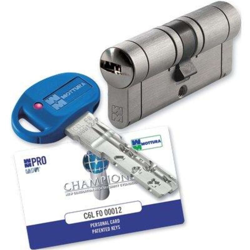 foto del prodotto cilindro sagomato champions pro hand mottura cromo satinato chiavi 5 1 mm 112 31 81