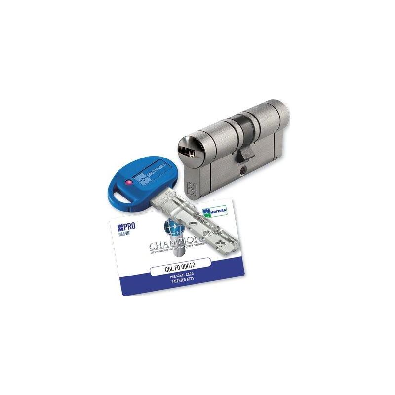 foto del prodotto cilindro sagomato champions pro hand mottura cromo satinato chiavi 5 1 mm 112 51 61
