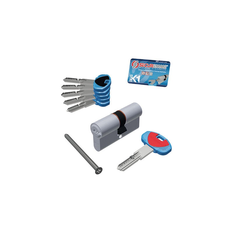 foto del prodotto cilindro sagomato evo k1 3100 c securemme ott.nich.satin chiavi 5 mm 100 30 70