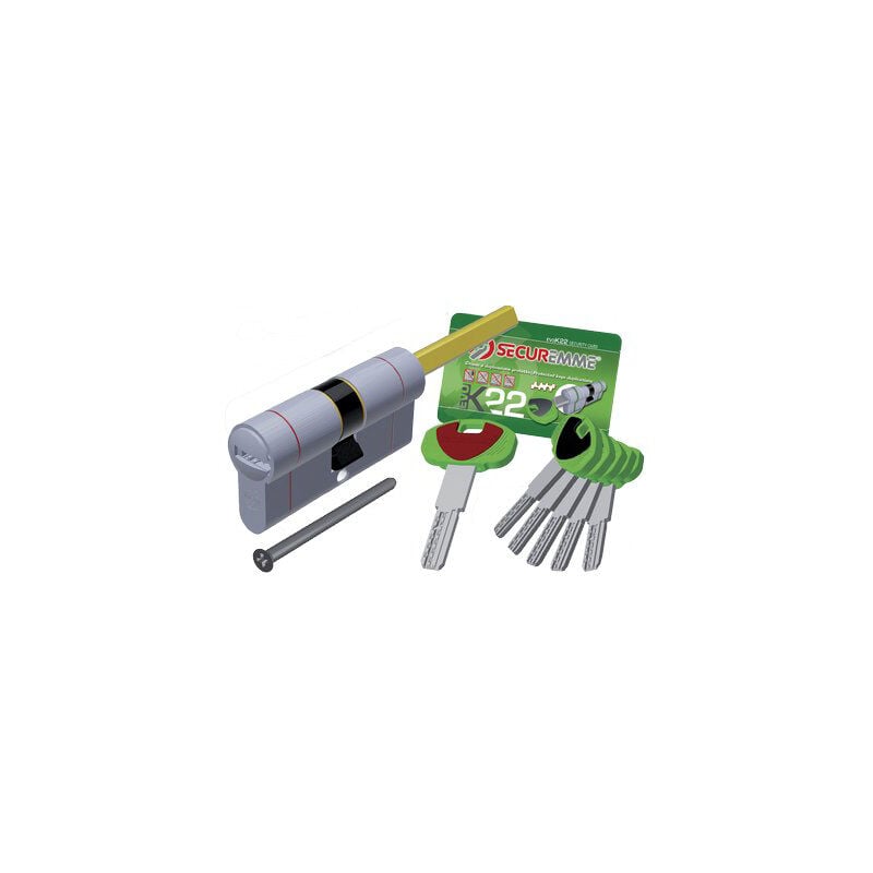 foto del prodotto cilindro sagomato evo k22 top pomolo securemme ott.nich.satin chiavi 5 mm 72 31 41 1 pezzo
