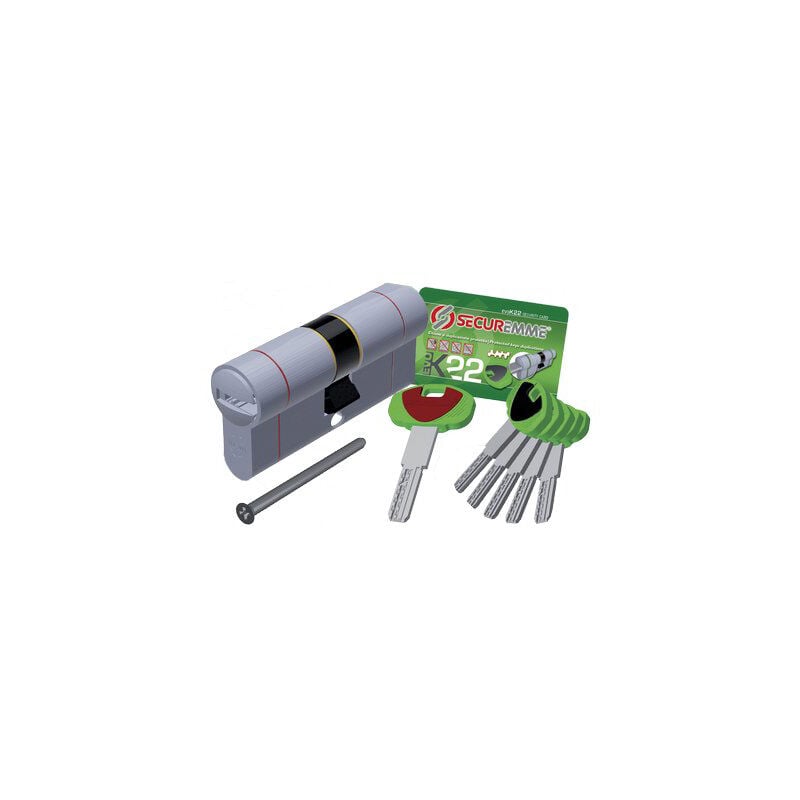 foto del prodotto cilindro sagomato evo k22 top securemme ott.nich.satin chiavi 5 mm 107 51 56 1 pezzo