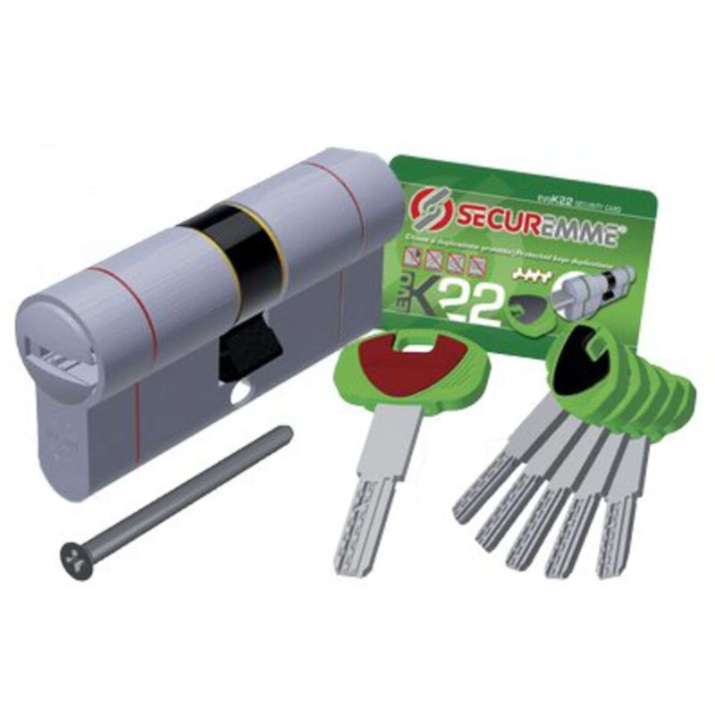 foto del prodotto cilindro sagomato evo k22 top securemme ott.nich.satin chiavi 5 mm 112 31 81 1 pezzo