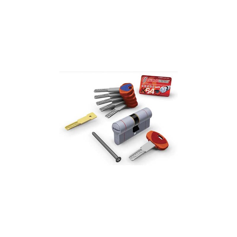 foto del prodotto cilindro sagomato evo k64 36 c hand securemme ott.nich.satin chiavi 5 mm 67 31 36