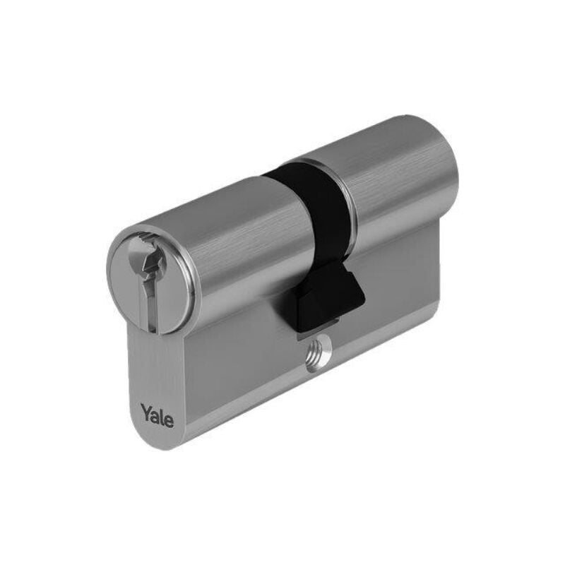 foto del prodotto cilindro sagomato y500 yale ottone nichelato chiavi 3 camma din mm 80 35 45 yale