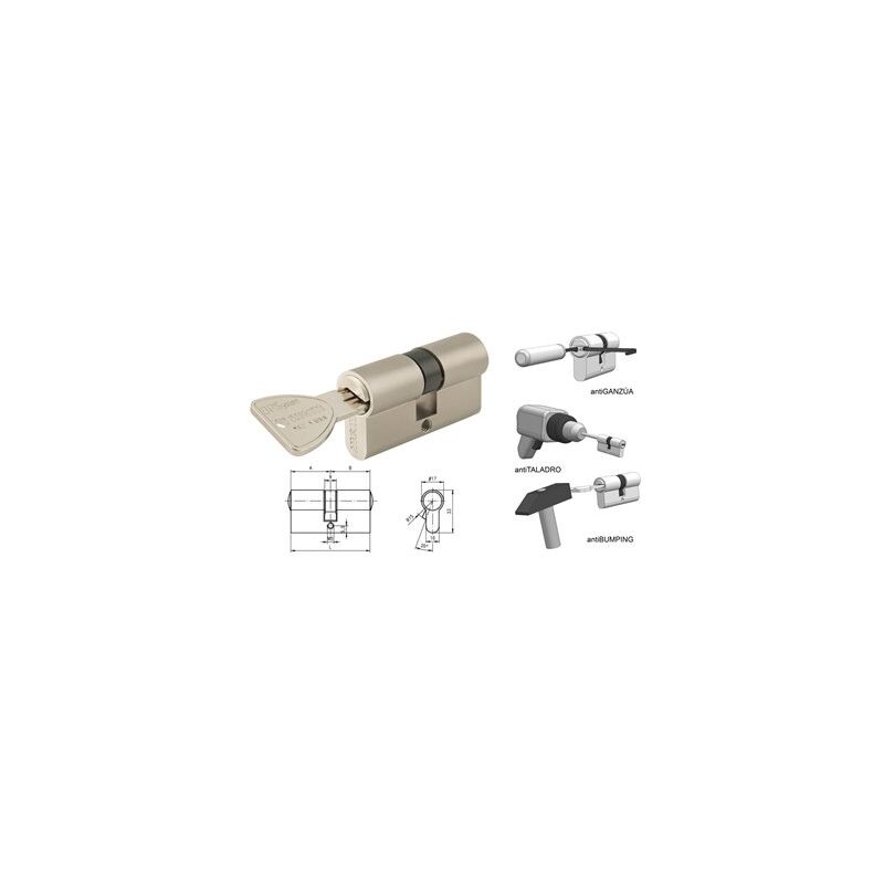 foto del prodotto cilindro sicurezza doppia frizione mcm 35x35 r15 nichel bpsden3535