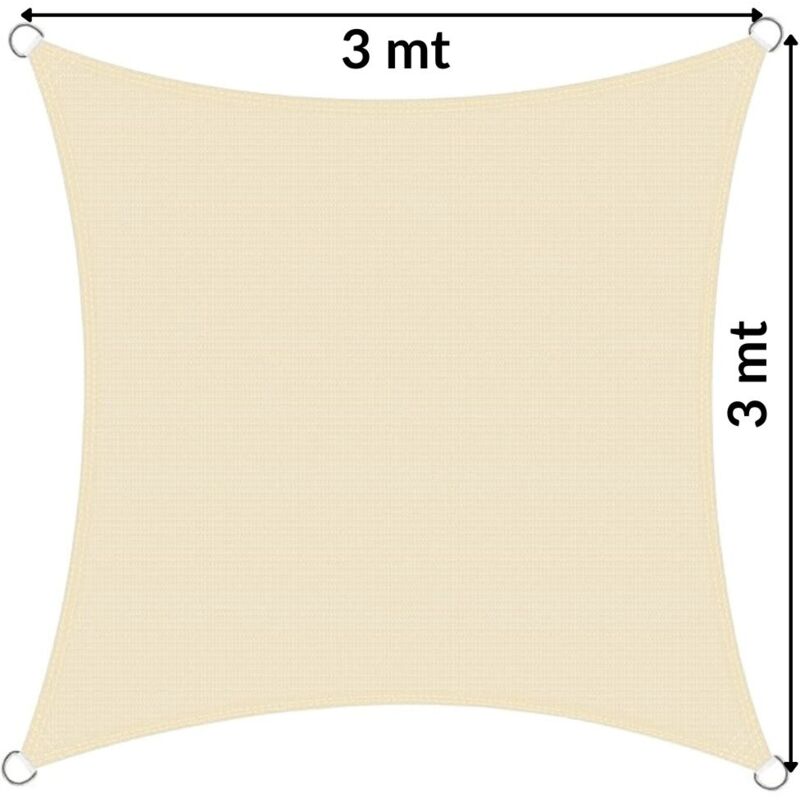 foto del prodotto cilvani tenda a vela ombreggiante triangolare e quadrata varie misure misura quadrata 3x3