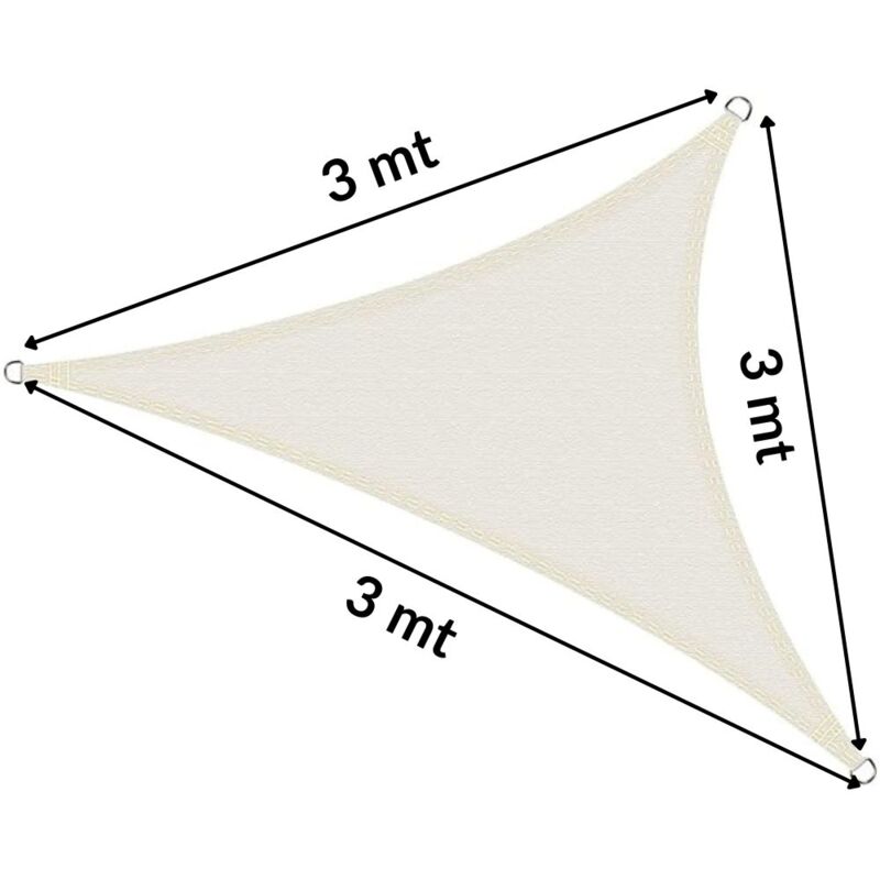 foto del prodotto cilvani tenda a vela ombreggiante triangolare e quadrata varie misure misura triangolare 3x3x3