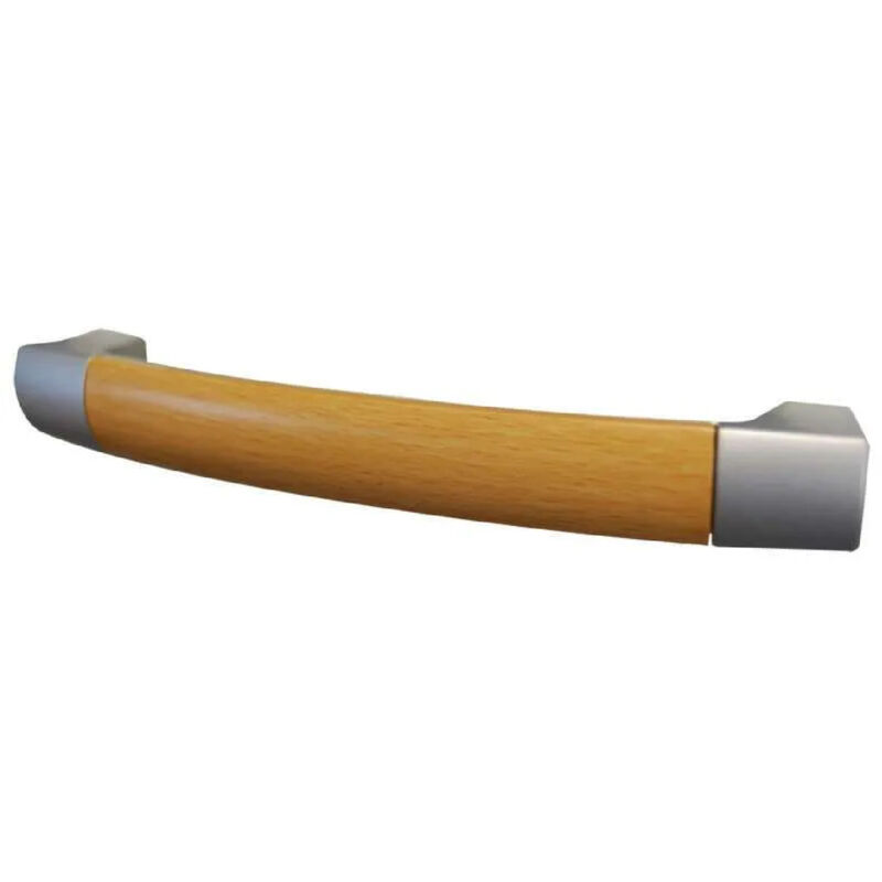 foto del prodotto cime maniglia rettangolare, alluminio pvc grigio legno, l.146mm, h.27mm, interasse 128mm, 1 pezzo con viti.